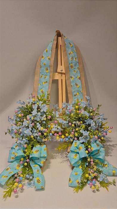 Escapulario de Páscoa p/ Porta 1.90m Azul com abelhas