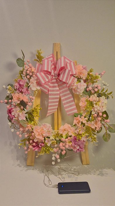 Guirlanda de Páscoa 50cm iluminada com cabo USB