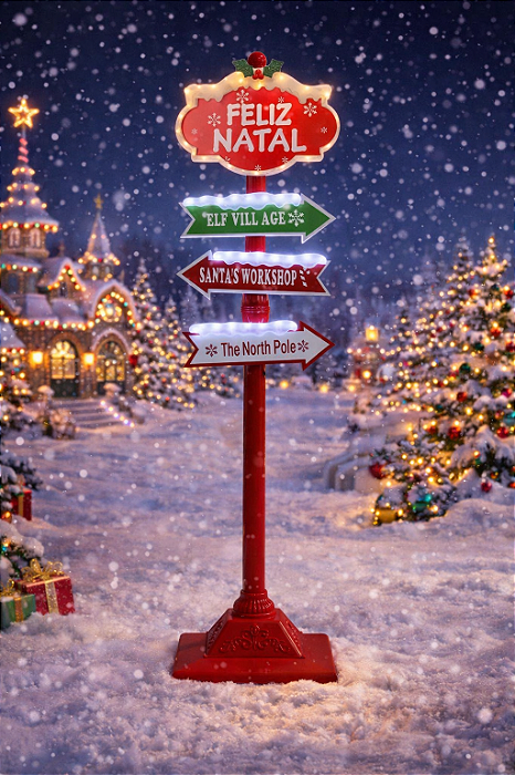 Enfeite Placa Natalina iluminada 120cm