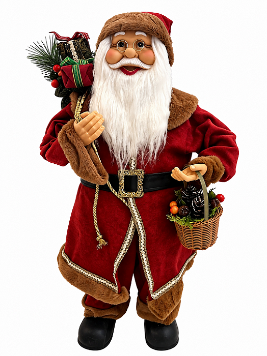 Papai Noel Com Cesta de Frutas