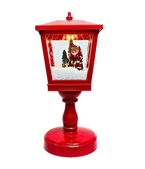 POSTE PAPAI NOEL - 31CM X 13.5CM X 13.5CM VERMELHO - PILHA