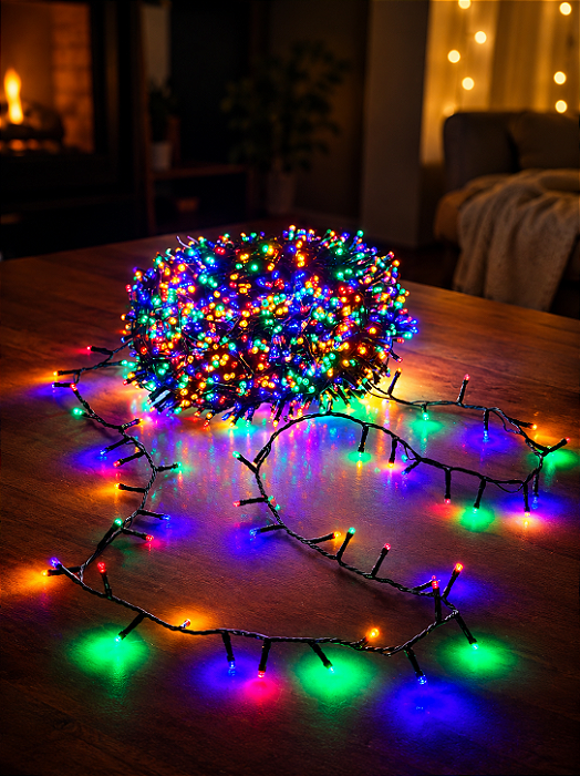 PISCA FESTÃO 1600 LEDS COLORIDO 50 METROS BIVOLT