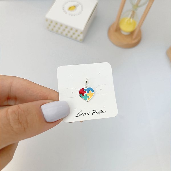 Pingente Coração Autismo 4 cores