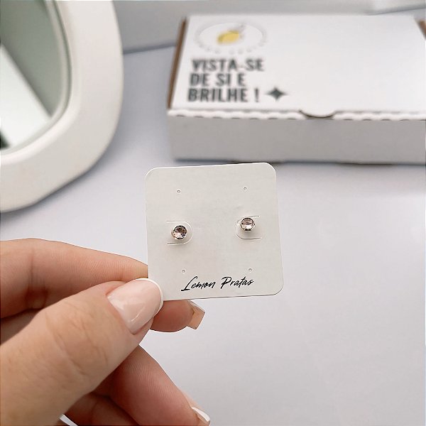 Brinco Infantil Zircônia Rosa