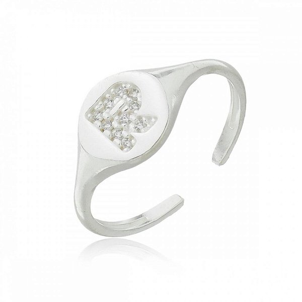 Anel Mindinho Letra Cravejada