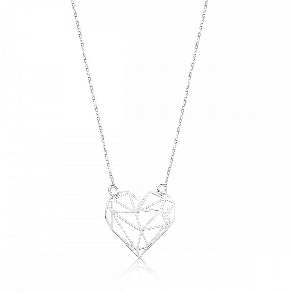 Colar Coração Geométrico