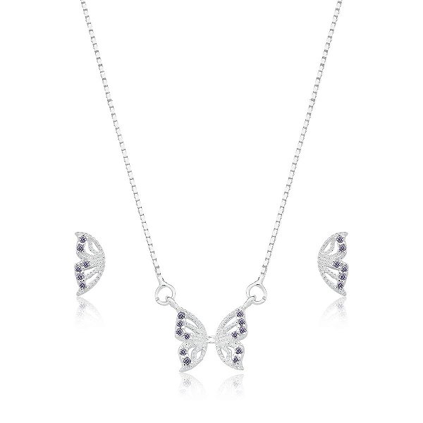 Conjunto Borboleta asa separada lilás