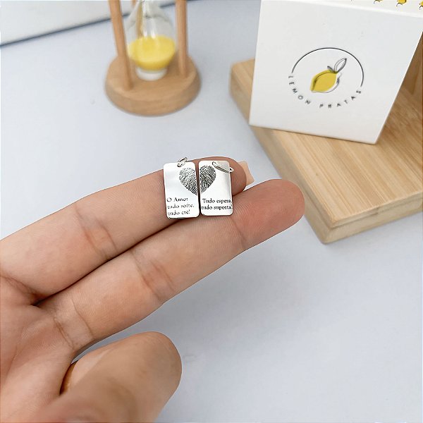 Pingente Plaquinha Dupla