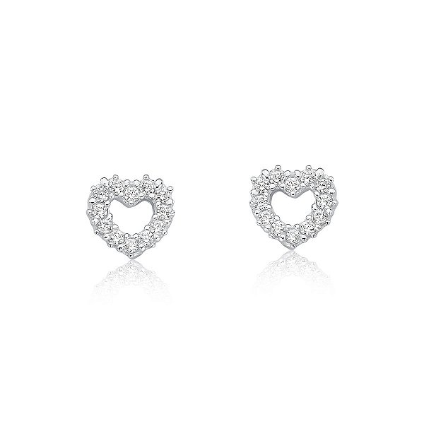 Brinco Coração Gravejado