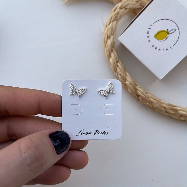 Brinco Borboleta 24 Pedras Cristal