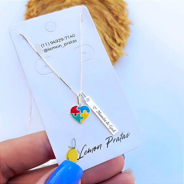 Colar duplo personalizado autismo