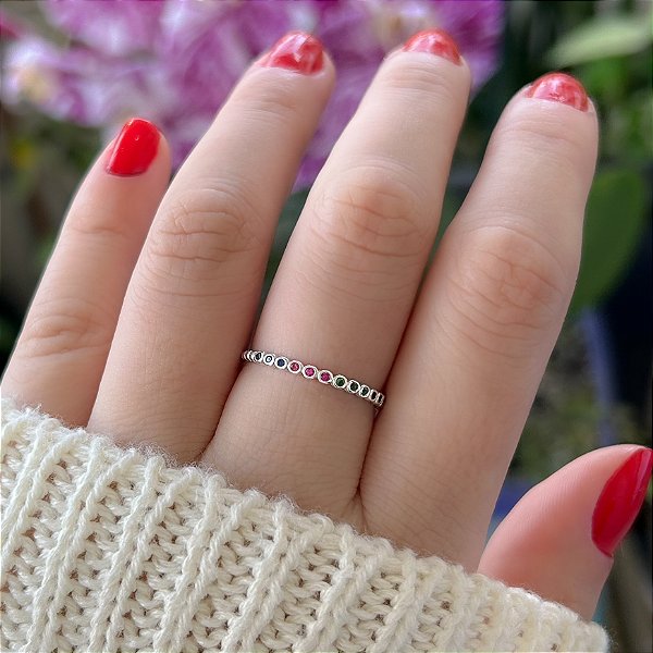 Anel Meia Aliança Color