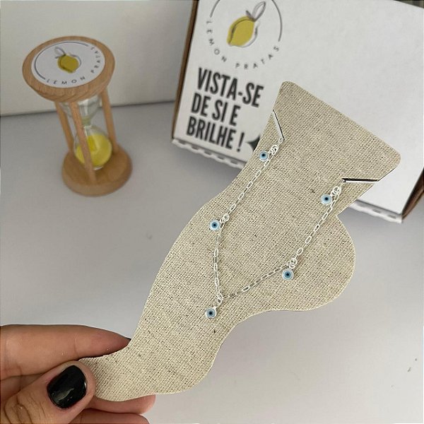 Tornozeleira 5 Olho Grego Pendurado