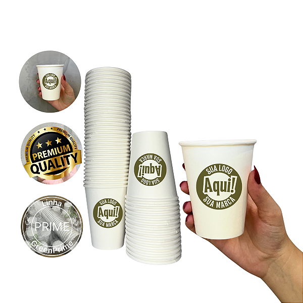 Copo Papel Biodegradável 240ml Personalizado 100un