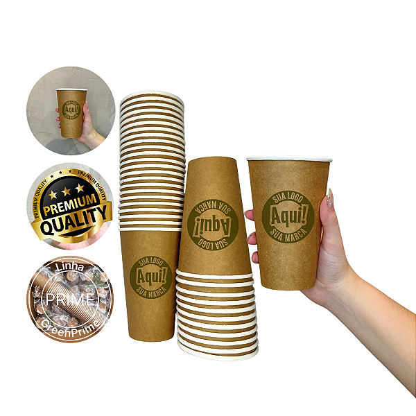 Copo Papel Descartável 500ml Personalizado 120un
