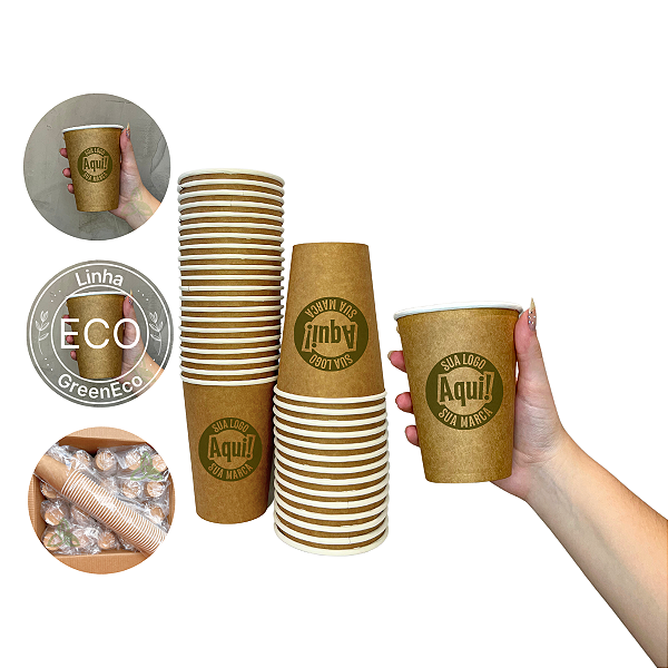 Copo Papel Descartável Personalizado 400ml 100un