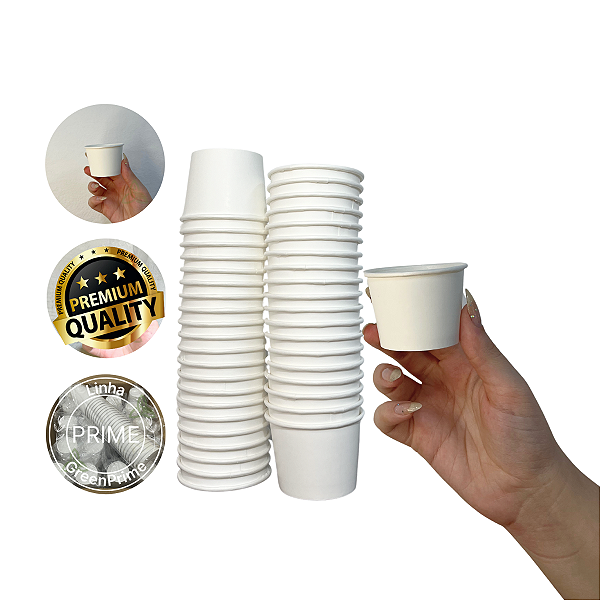 Pote Papel 50ml Descartável Biodegradável 100un