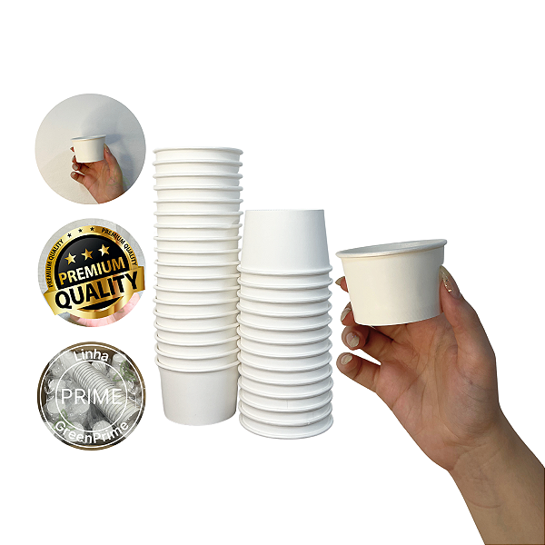 Pote Papel 80ml Descartável Biodegradável 100un