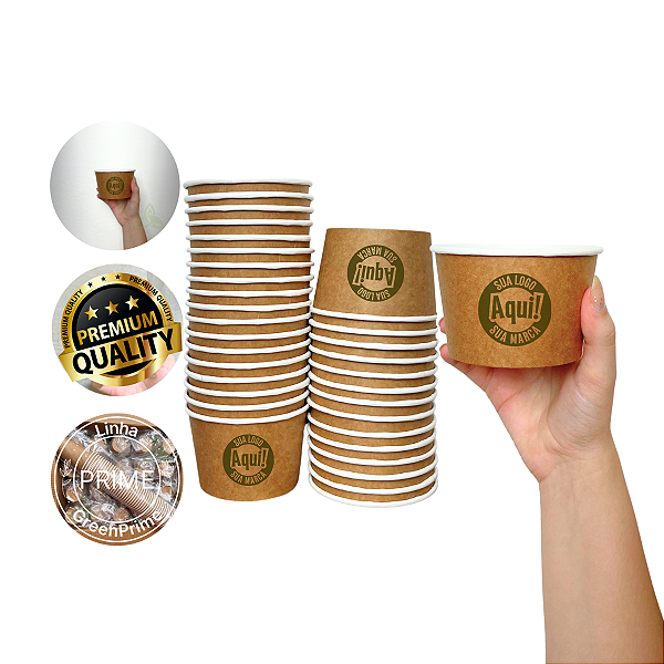 Pote Papel Descartável Personalizado 280ml 135un