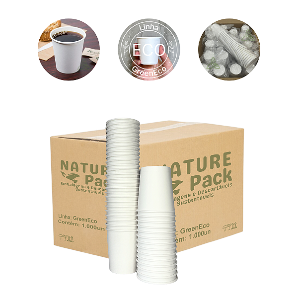 Caixa Copo Papel Descartável Branco 140ml 1000un