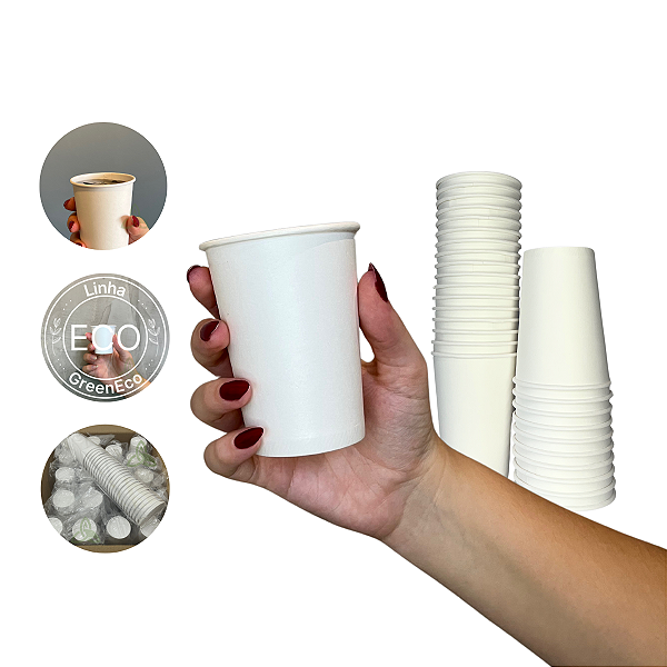 Copo Papel Descartável Térmico 200ml Água 100un