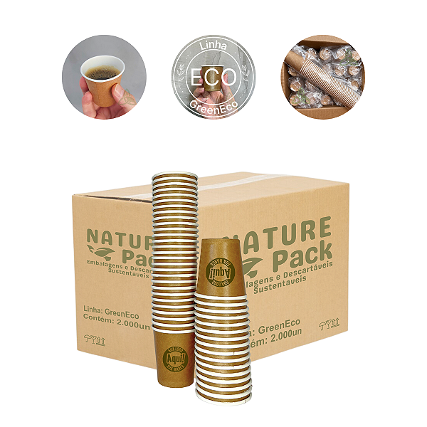 CX Copo Papel Café PERSONALIZADO Descartável 60ml 1000un