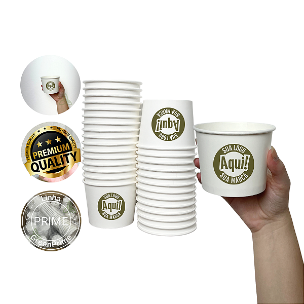 Pote Papel 350ml Descartável Personalizado Caldos 120un