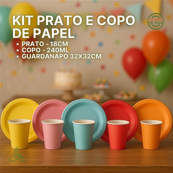 Kit Festa Color Pratos Copos Guardanapos, Festas, Aniversário