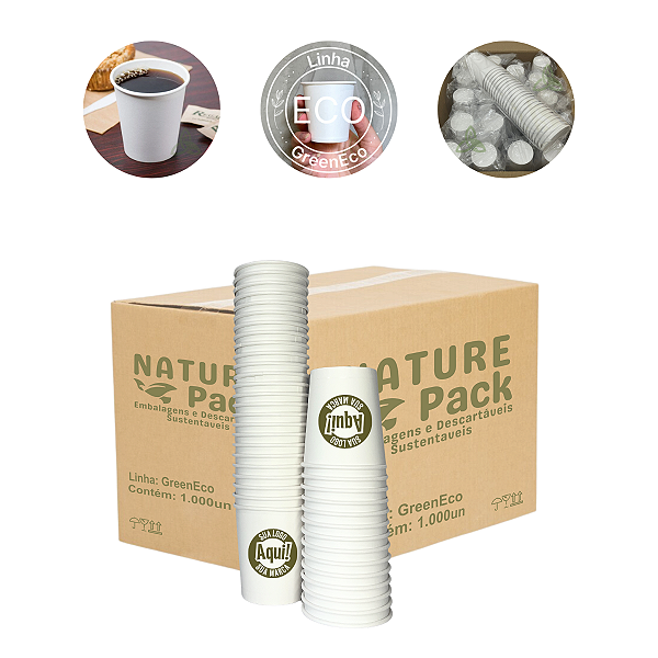 Caixa Copo Papel Descartável Branco Personalizado 140ml 1000un