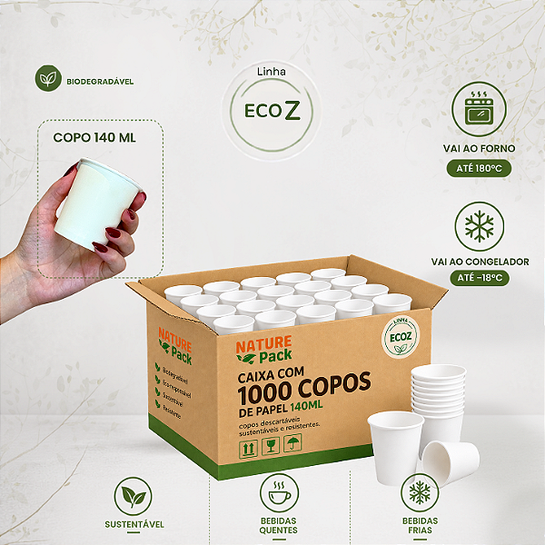 Copo Papel Descartável 140ml - Linha EcoZ