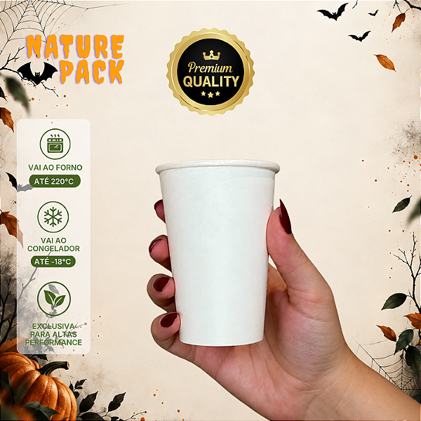 Copo de Papel Branco 180ml com Tampa - Nature Pack para Café – BioPrime