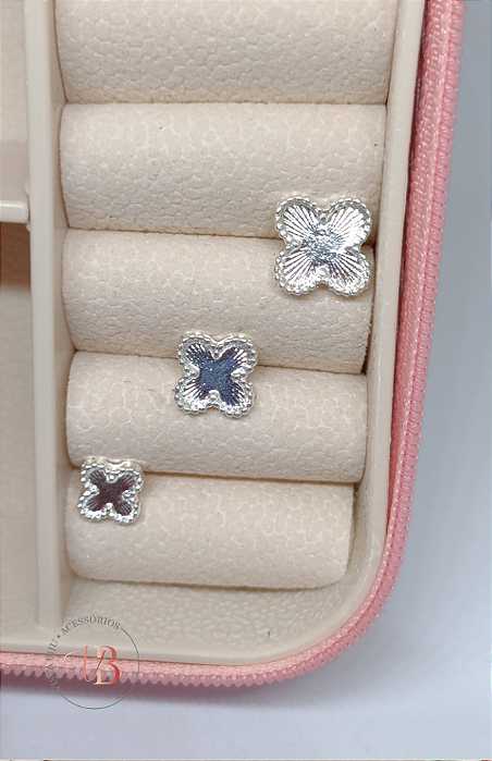 Brinco Trio Trevo Prata