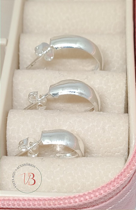 Trio de Argolas Prata Pura