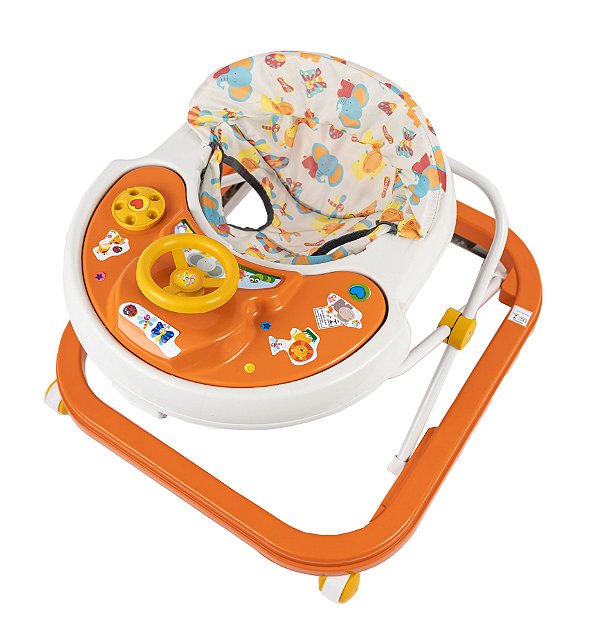 Andador De Bebê Infantil Musical Sonoro Laranja - Styll Baby