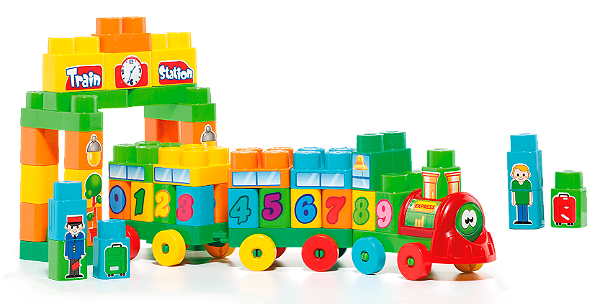 Baby Land Trenzinho Didático Com Blocos Educativos 70 Peças
