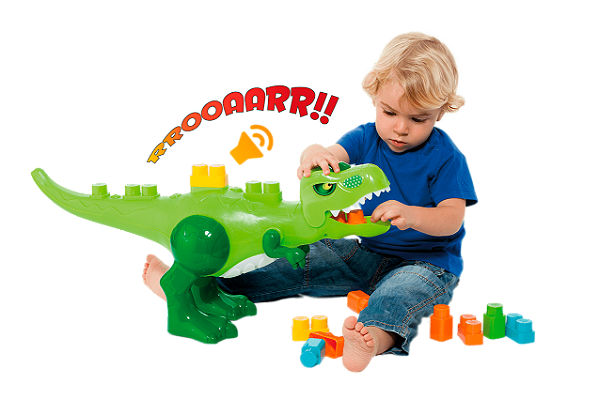 Blocos De Encaixe Baby Land Dino Jurassic- Cardoso Educativo