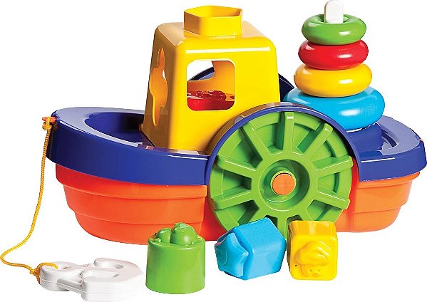Barco Didático Brinquedo Educativo Mercotoys Encaixe Flutua