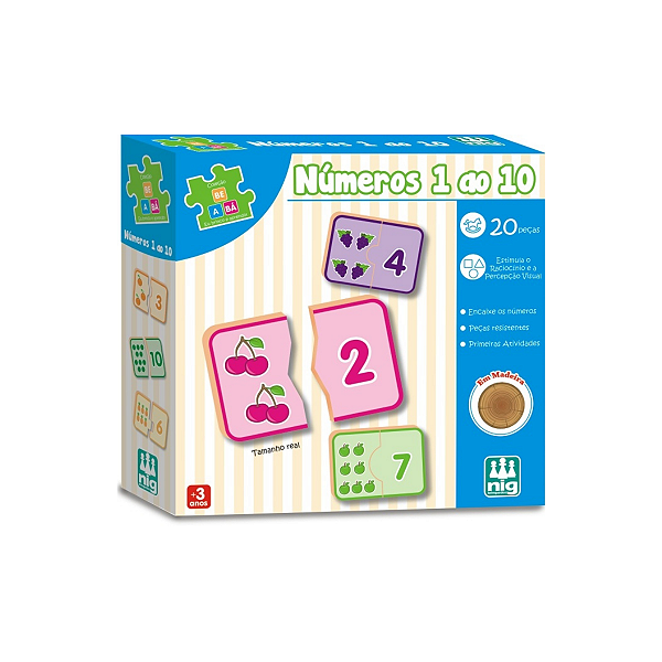 Jogo Pedagógico Numeros 1 A 10 Brinquedo Educativo Madeira