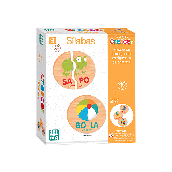 Jogo Didático Encaixando As Sílabas Madeira– Coleção Crescer