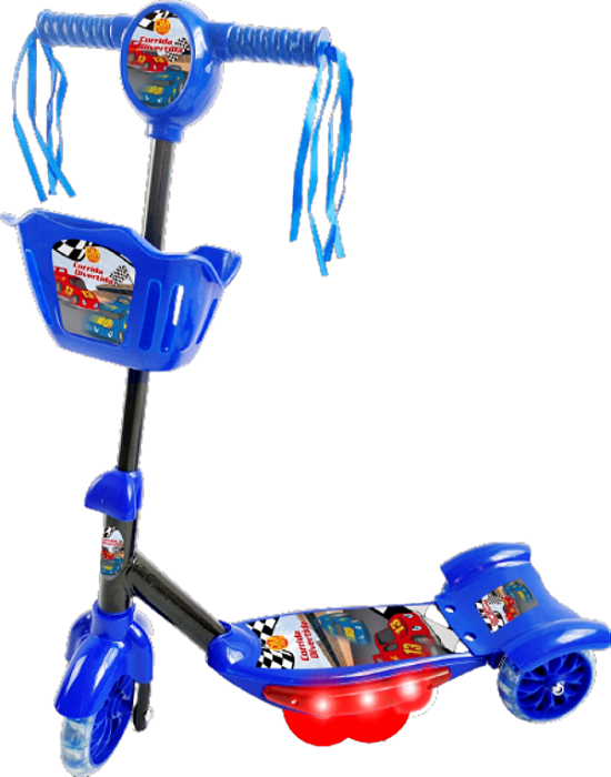 Patinete DM Toys 3 Rodas Infantil Musical Com Luzes E Cesta