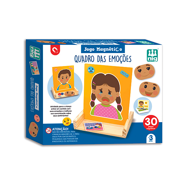 Jogo Educativo Magnético Quadro das Emoções Brinquedo Nig