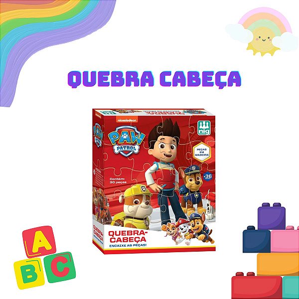 Quebra Cabeça Patrulha Canina 30 Peças Madeira – Nig