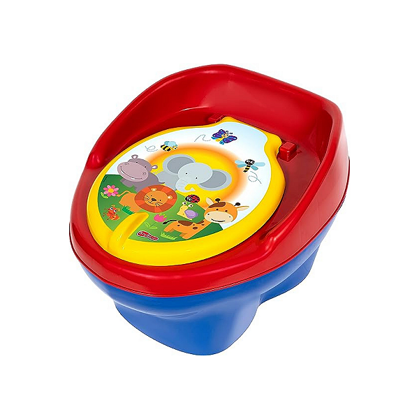 Troninho Pinico Infantil BICHINHOS SONORO - Styll Baby - AZUL/VERMELHO