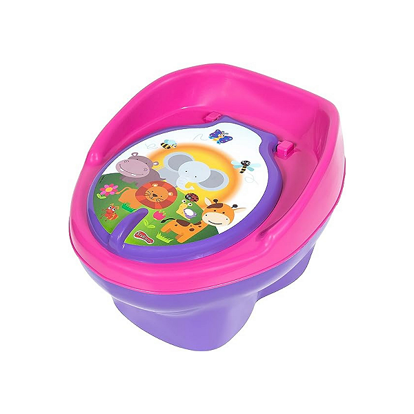 Troninho Pinico Infantil BICHINHOS SONORO  - Styll Baby - LILAS/ROSA