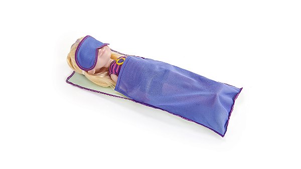 Boneca Polly Pocket Camping Aventura Saco de Dormir
