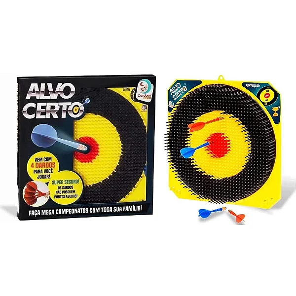 Jogo de Dardos Alvo Certo Cardoso Toys Sem Ponta 4 Dardos