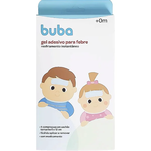 Gel Adesivo para Aliviar a Febre Buba 4 Unidades