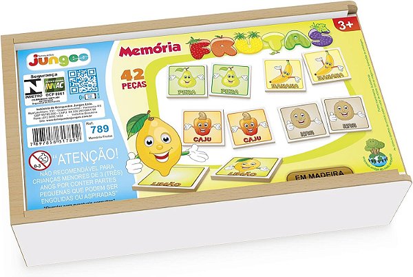 Jogo da Memória Frutas Estojo Divertido Estimula Aprendizado