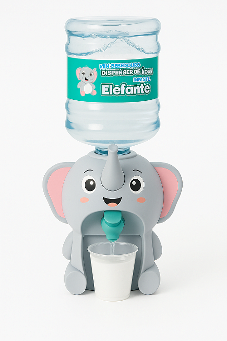 Mini Bebedouro Elefantinho Dispenser Água 2 Copinhos