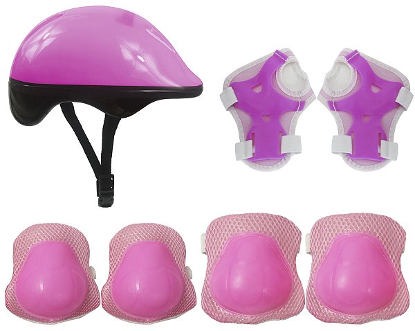 Kit Radical Equipamento Proteção Plus Infantil Rosa